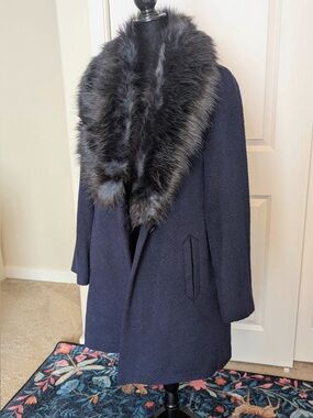 Women’s Midnight Blue MONSOON Wool Coat - Size 6